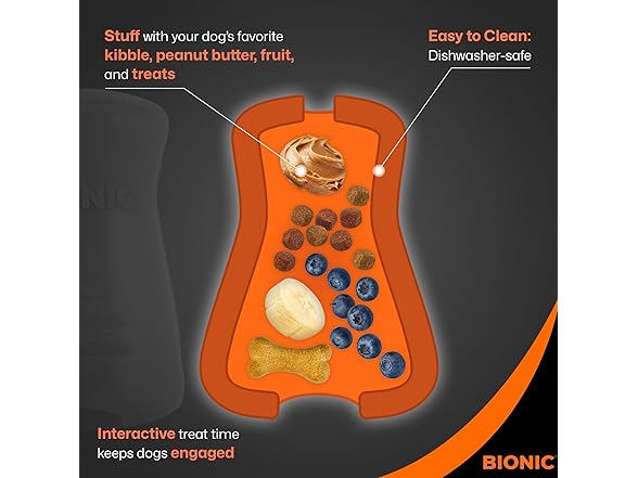 BIONIC Treat Shaker Dog Chew Toy, Large