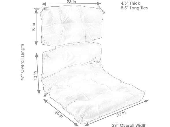 Sunnydaze Decor ZET-041 High Back Cushion Blue - Gallery 3