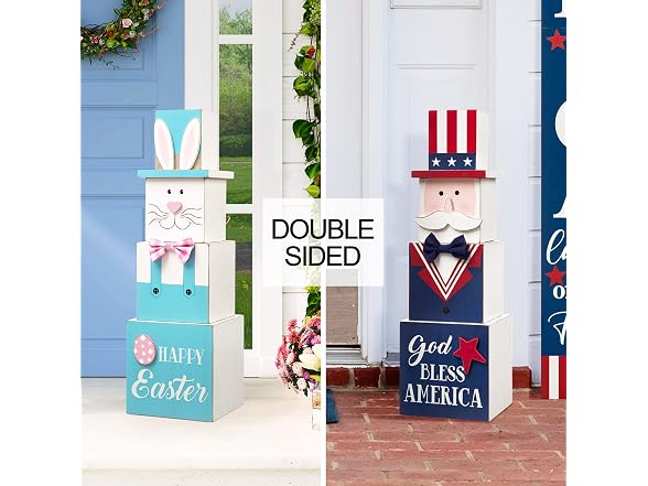 Glitzhome 4th of July Patriotic Porch Decor