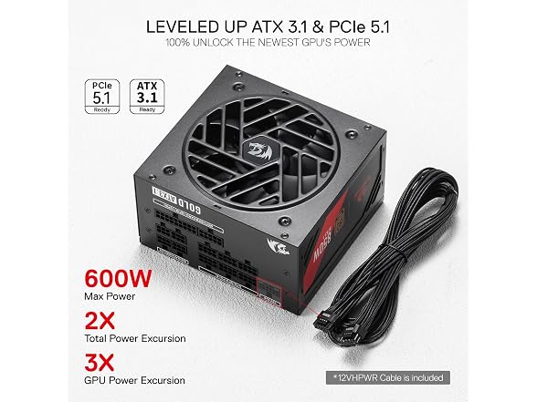 Redragon RED-PSU850-NBBK RGMS-850W PRO Power Supply,Bla