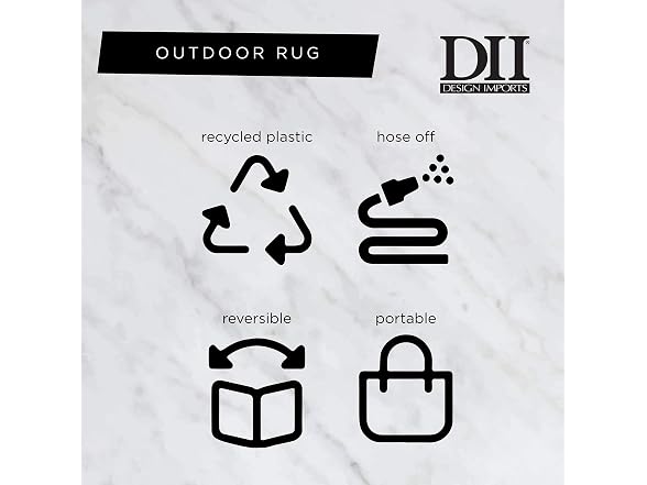 DII Outdoor Rugs Collection Reversible Woven, 5' Round, Taupe Floral