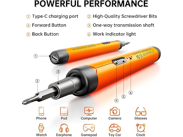 ANVANNA W0577 Electric Screwdriver ORANGE