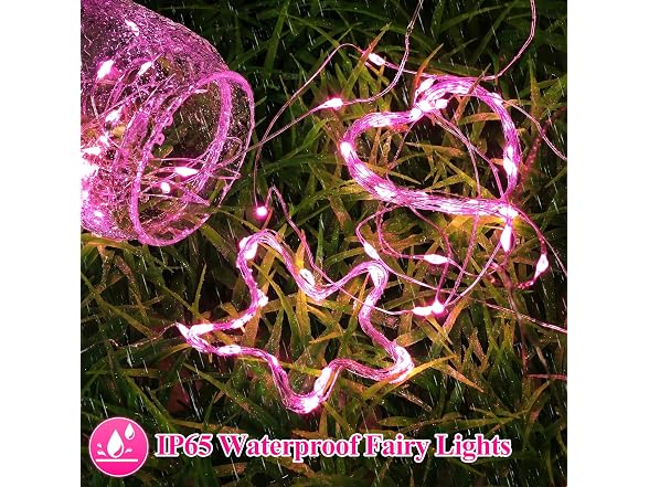 Lakumu 12 Pack Pink Led Fairy Lights