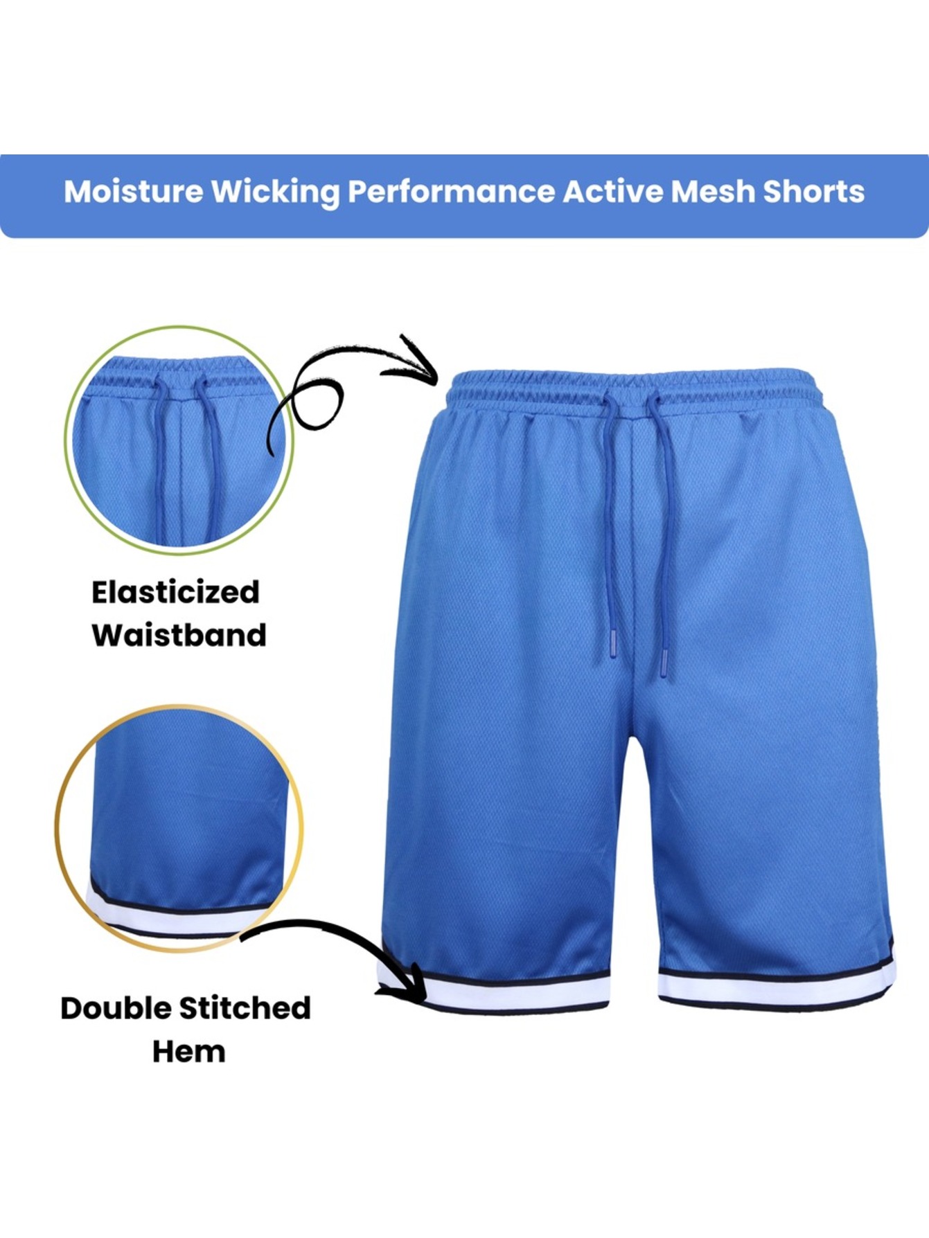 5Pk Womens Loose Fit Active Mesh Shorts - Gallery 9