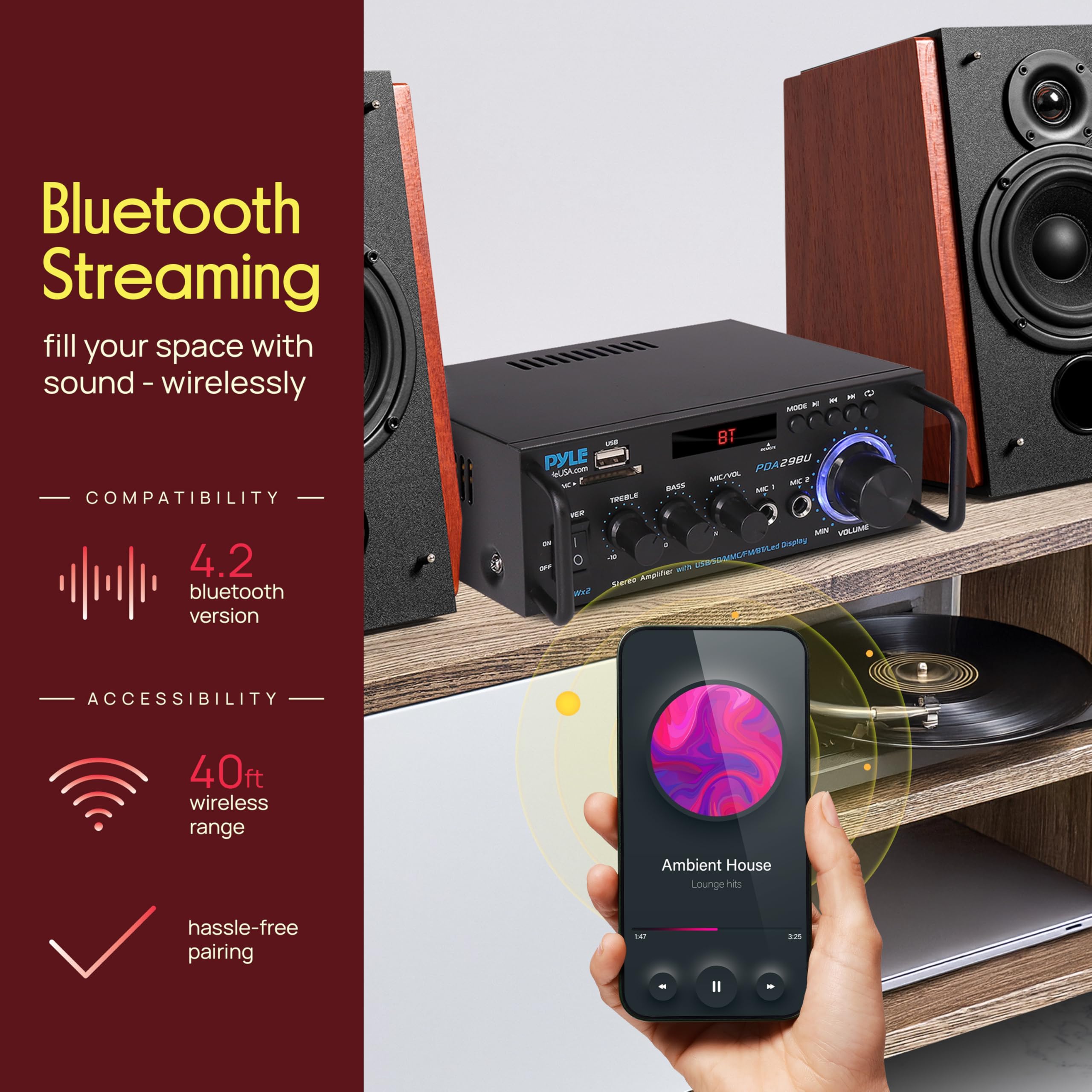 Pyle 200W Wireless Bluetooth Stereo - Gallery 7