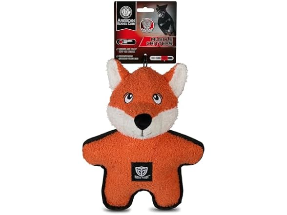 American Kennel Club Plush Dog Toy with Squeaker- Fox
