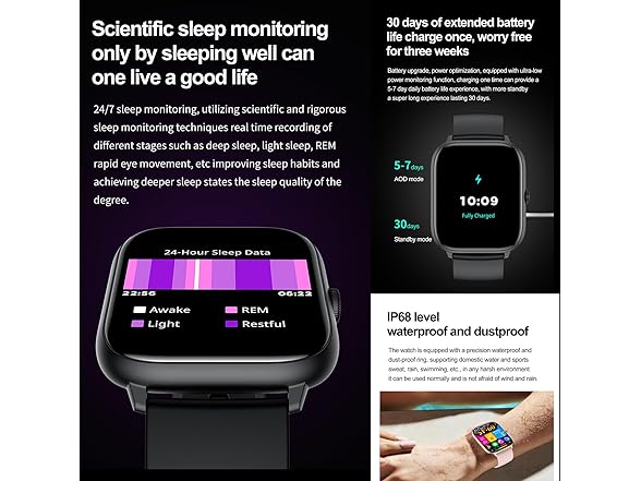 Excelpeakia Smart Watches Fitness Tracker