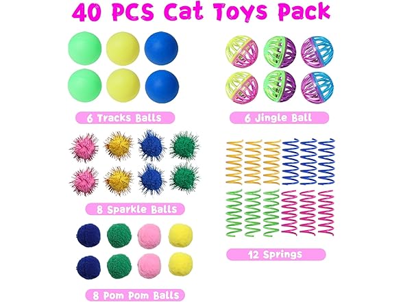 40pcs Flashine cat ball toys