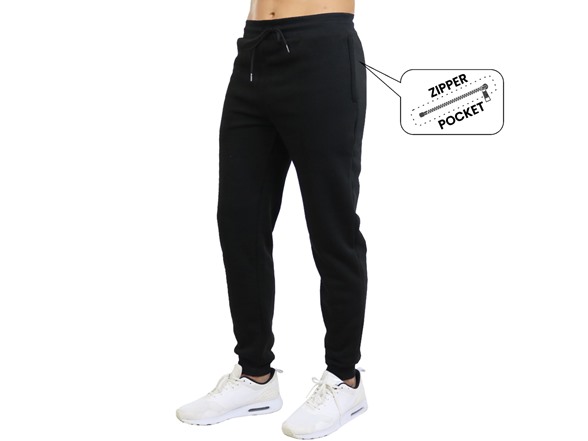 3Pk Mens Fleece-Lined Zip Joggers