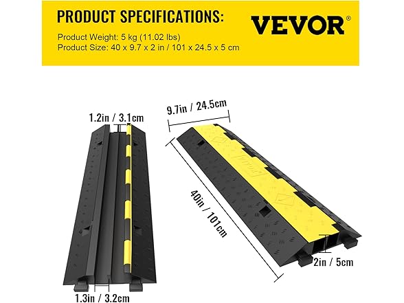 VEVOR 4x Cable Protecting Ramp