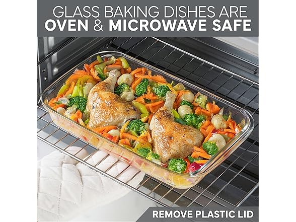 8 Pc Glass Baking Dish Set with Lids