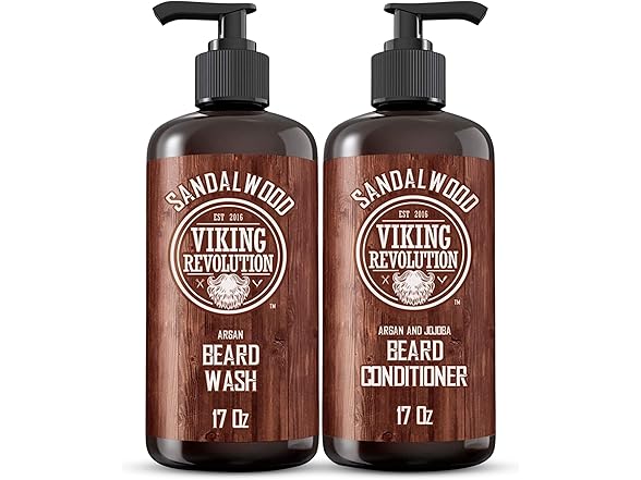 Viking Revolution Beard Wash & Beard Conditioner Set