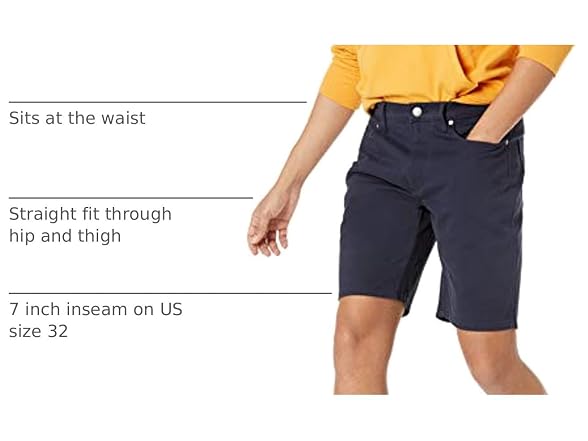 Amazon Essentials Men Straight-Fit 7" Twill Shorts