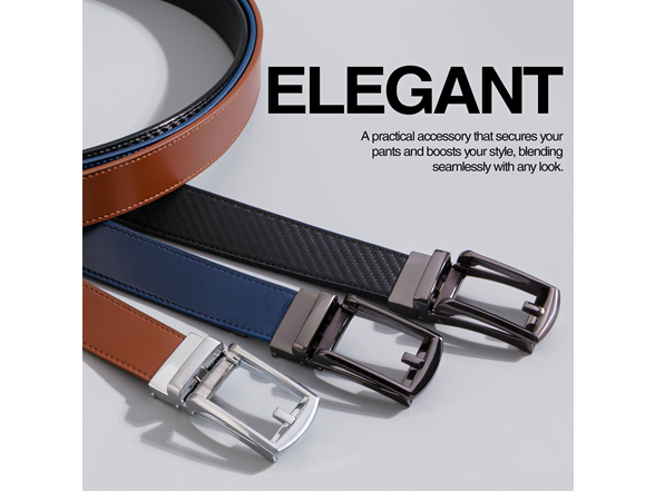 Carlo Fellini Mens Leather Ratchet Belt