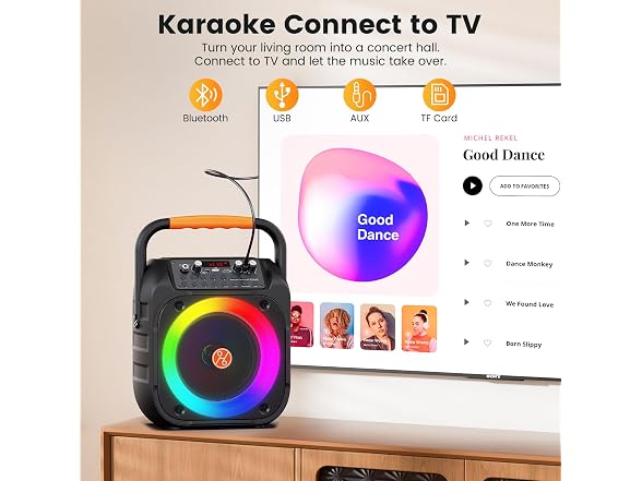 PPMIC BT Karaoke Machine 2 Mics 6.5in