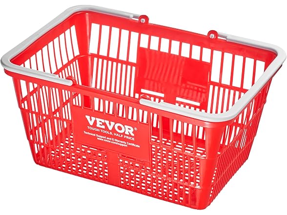Shopping Baskets, 12-Pack, Red, Sturdy