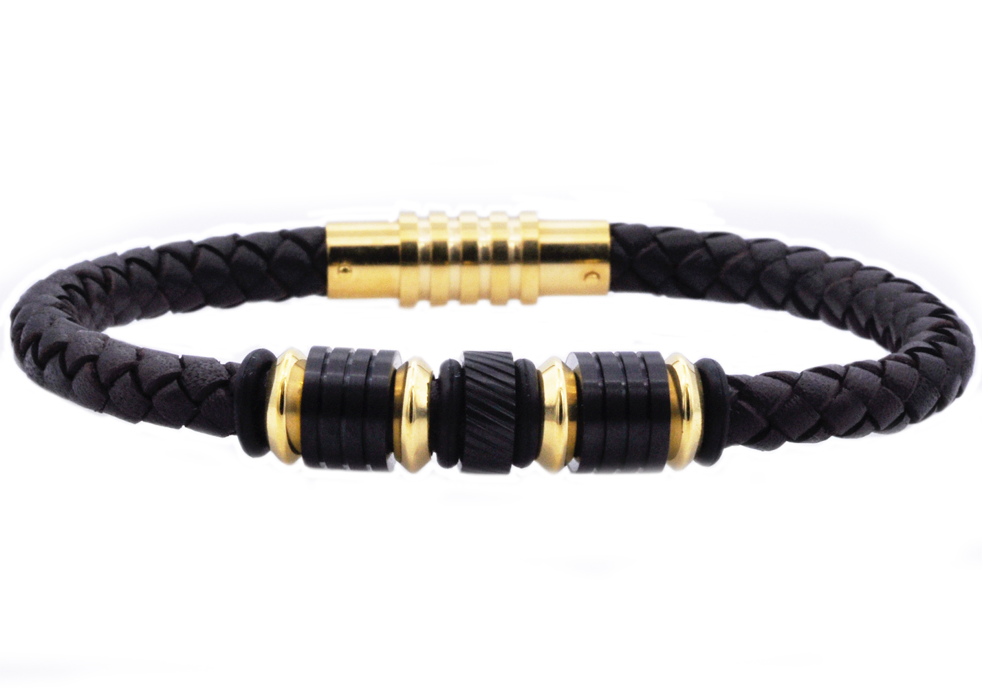 Leather Carbon Fiber Bracelet - Gallery 3