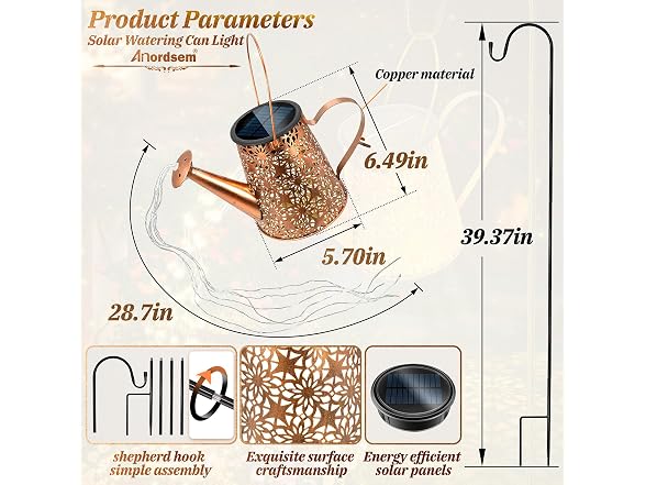 Anordsem Solar Watering Can Lights - Gallery 2