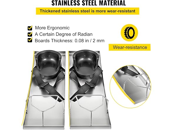 Concrete Knee Boards Stainless Steel, 28'' x 8''