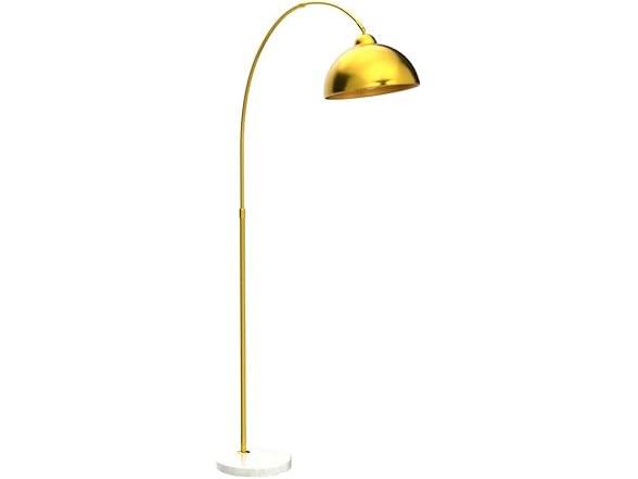 GoBright Contemporary Gold 73" Arc Floor Lamp with Dome Shade