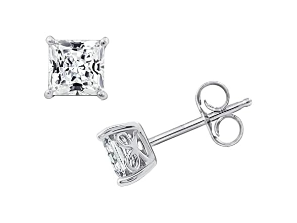 Amazon Essentials Princess Cut Studs