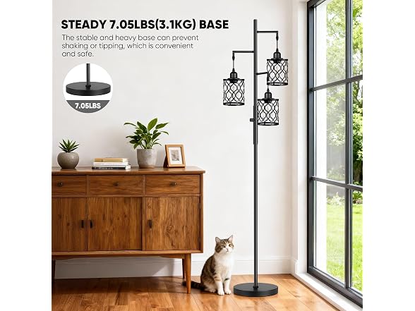 ROTTOGOON Dimmable Farmhouse Floor Lamp