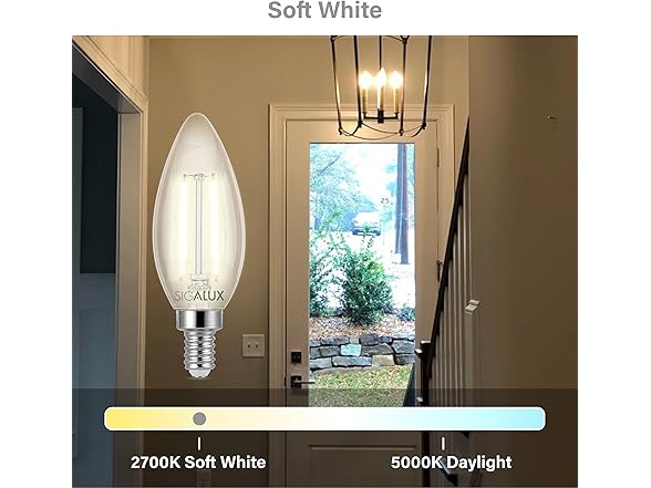 Sigalux E12 LED Bulb Dimmable, 40 Watt, 12 PK