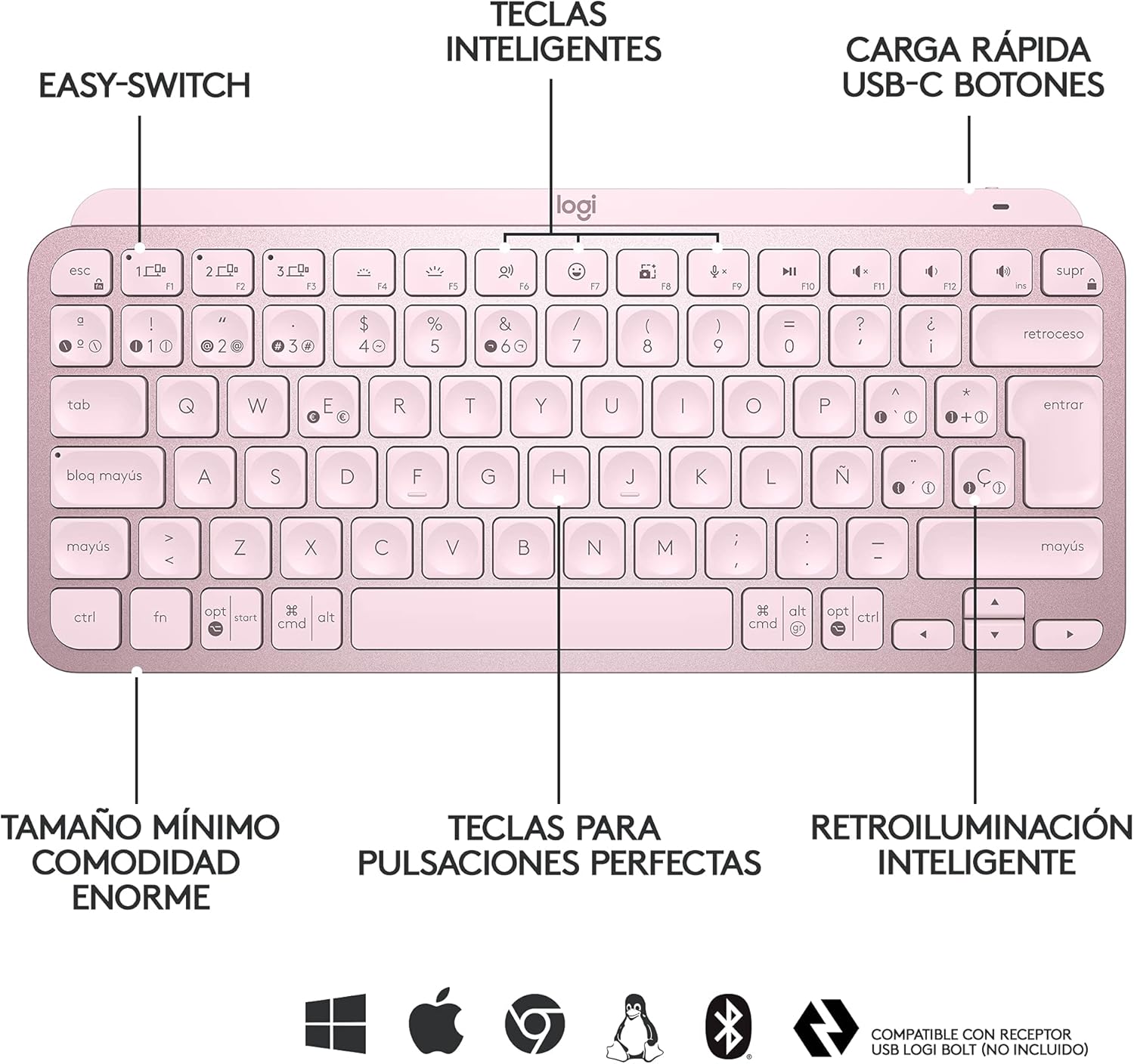 Logitech MX Keys Wireless Keyboard (Spanish) - Gallery 10