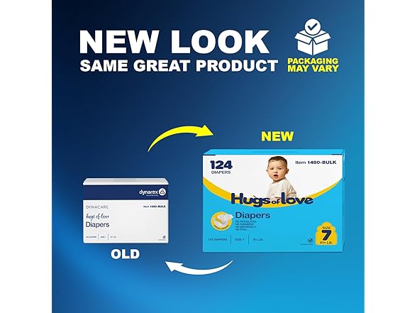 Dynarex Hugs-of-Love Diapers Size 7 124ct