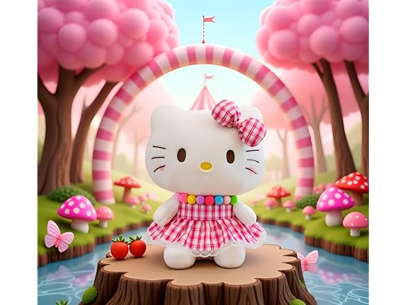 12" Kitty Plush Toy with Pink Dress