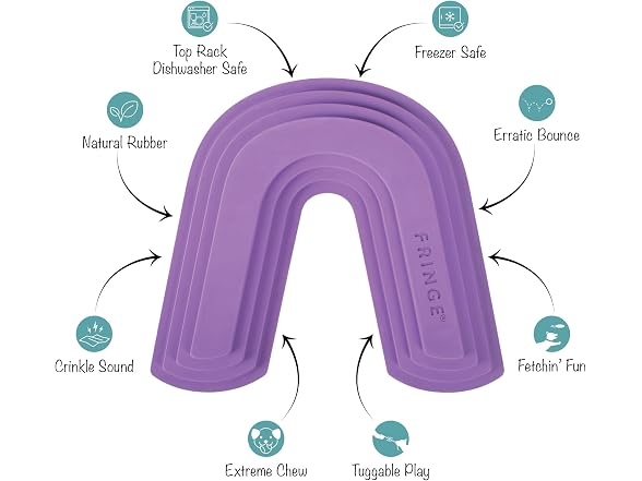 Fringe Studio Color ME Happy Purple Rubber Dog Toy