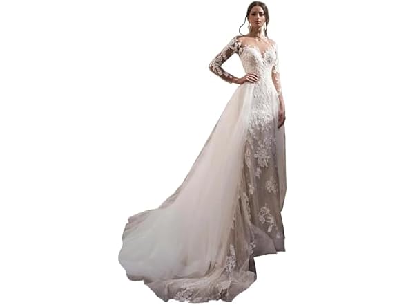 Dream Wedding Lace Wedding Dresses for Woman Long V-Ne
