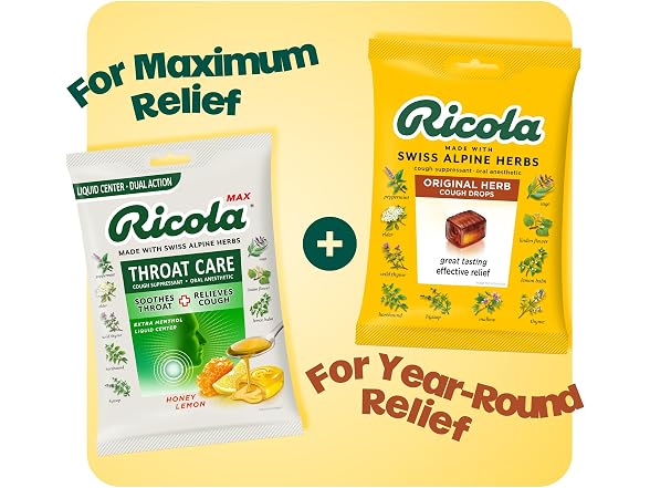 Ricola Original Herb Cough Drops 45 Count Cough