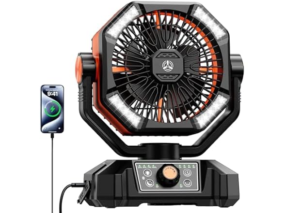 20000mAh Battery Powered Camping Fan