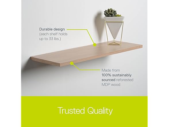 Delta Cycle 2-Pack Floating Shelves 24" x 8" x 0.5"