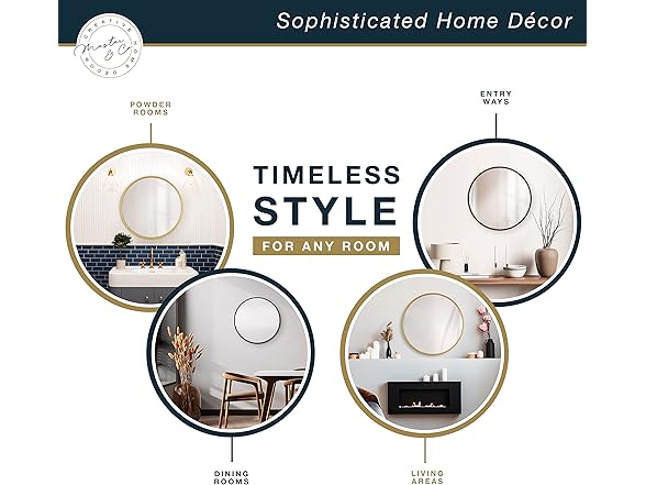 MCS Master & Co. Modern Metal Round Wall Mirror