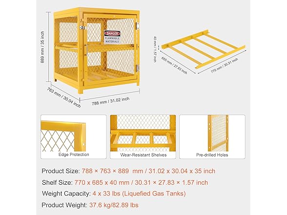 VEVOR Horizontal Cylinder Storage Cabinet