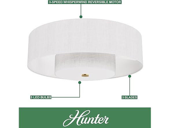 Hunter Fan 30 inch Luxe Gold - Fresh White