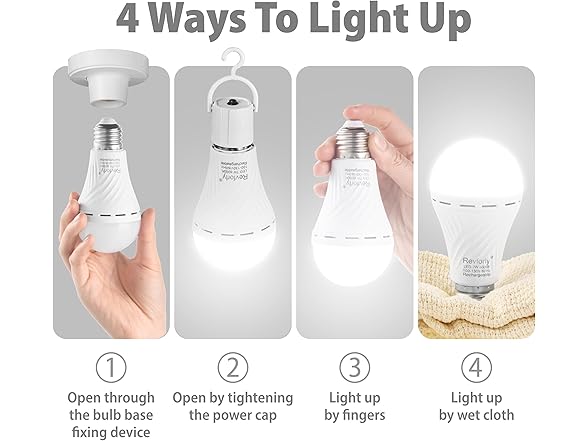4 Pack Emergency-Rechargeable-Light-Bulb