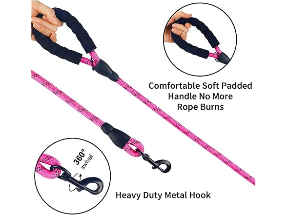 DOYOO 10FT Thick Durable Nylon Dog Rope