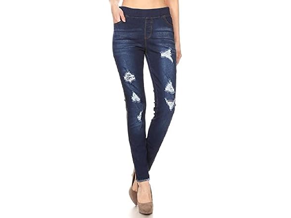 Jvini Women (L) Ripped Pull Elastic Waist T Pant