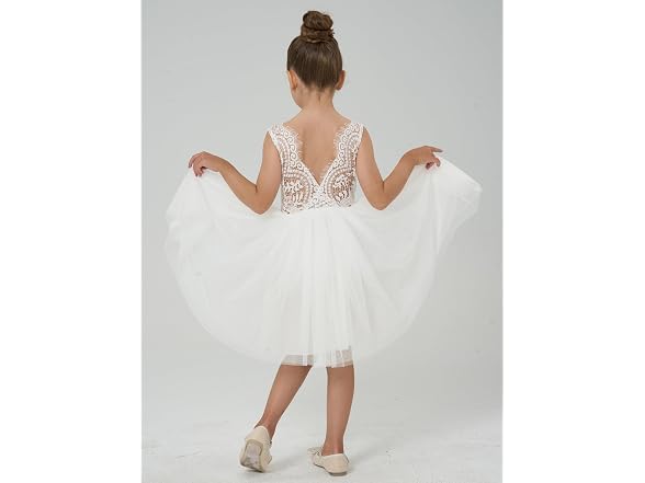 2Bunnies (9-10 Years) Girl Peony Lace Back Dress