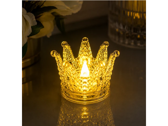 4-Pack 2.5" Crystal Mini Acrylic LED Crown Decorative Light