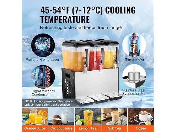 Commercial Beverage Dispenser, 3 Tanks 12 L