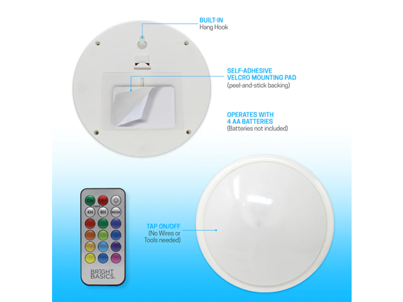 Aduro Remote Control Color Changing Large Tap Light