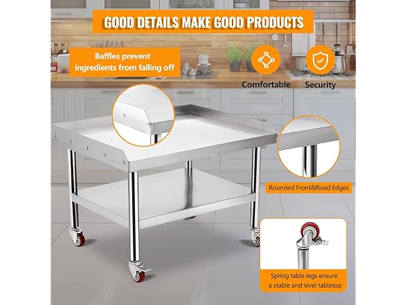 Equipment Grill Stand Table Stainless Steel 24x28x24