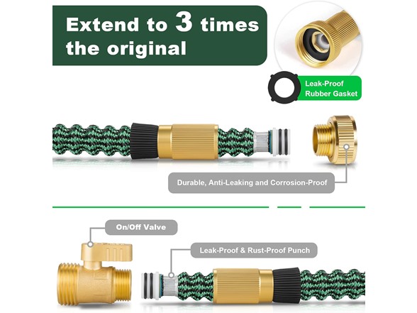 Vezane 75ft Garden Hose with Spray Nozzle