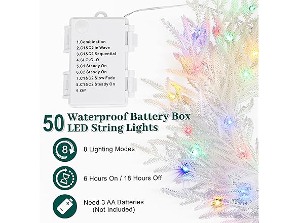 24 Inch Norfolk Pine Wreath with Lights