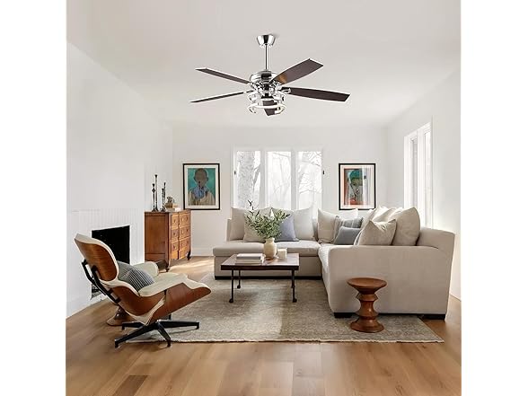 Parrot Uncle F6028CR 52 Inch Modern Chandelier Ceiling Fan