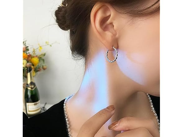 LMLMECREA Silver Hoop Earrings